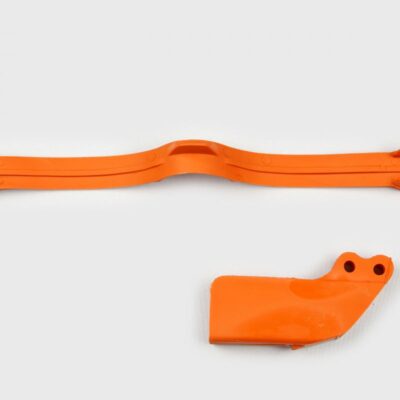 Komplet Ślizg (KT03069127) + Prowadnica (KT03068127) Łańcucha KTM SX/EXC 125/200/250/300, EXC-F 450 '97-07, SX-F 250 '05-06, SX 400 '00-02, SX 450 '03-06, SX 520 '02, Kolor Pomarańczowy | UFO