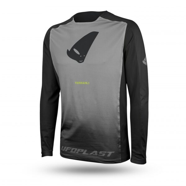 Koszulka Rowerowa MTB / E-Bike Terrain LV1 Jersey Made IN Italy (Długi Rękaw) Kolor Szary/Czarny Rozmiar XL – Kolekcja 2025/2026 | UFO