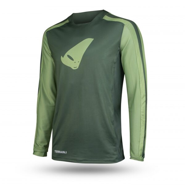 Koszulka Rowerowa MTB / E-Bike Terrain LV1 Jersey Made IN Italy (Długi Rękaw) Kolor Zielony Rozmiar L – Kolekcja 2025/2026 | UFO