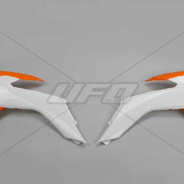 Osłony Chłodnicy KTM SX/SX-F ’13-’15, EXC ’14-’16 Kolor Biały/Pomarańczowy | UFO