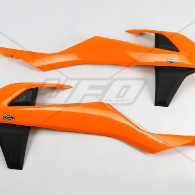 Osłony Chłodnicy KTM SX/SX-F '16-'18 (Z Wyjątkiem SX 250 '16), EXC/EXCF TPI '17-'19, Kolor OEM (Biały/Czarny)