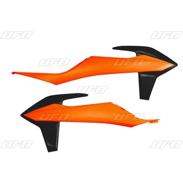 Osłony Chłodnicy KTM SX/SX-F(SX-F) 125/150/250/350/450 ’19-’22, EXC 125 ’20-’21, EXC/EXCF(EXC-F) 150/250/300/350/450/500 TPI ’20-2023 Kolor OEM (Pomarańczowy/Czarny) | UFO