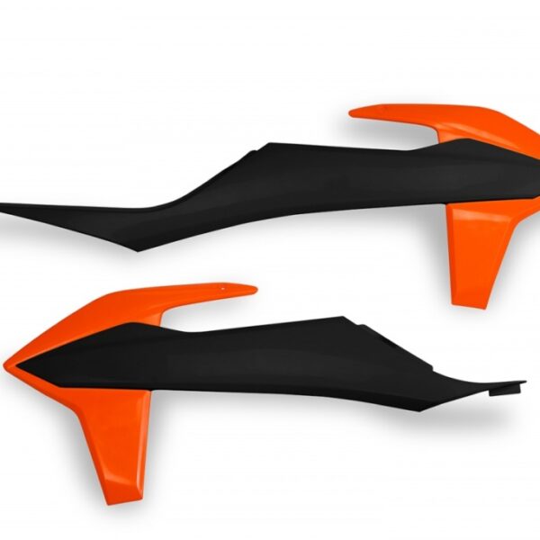Osłony Chłodnicy KTM SX/SX-F(SX-F) 125/150/250/350/450 ’19-’22, EXC 125 ’20-’21, EXC/EXCF(EXC-F) 150/250/300/350/450/500 TPI ’20-2023 Kolor OEM (Czarny Pomarańczowy) | UFO