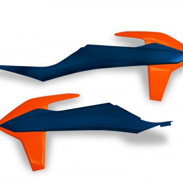 Osłony Chłodnicy KTM SX/SX-F(SX-F) 125/150/250/350/450 ’19-’22, EXC 125 ’20-’21, EXC/EXCF(EXC-F) 150/250/300/350/450/500 TPI ’20-2023 Kolor OEM (Niebieski/Pomarańczowy) | UFO