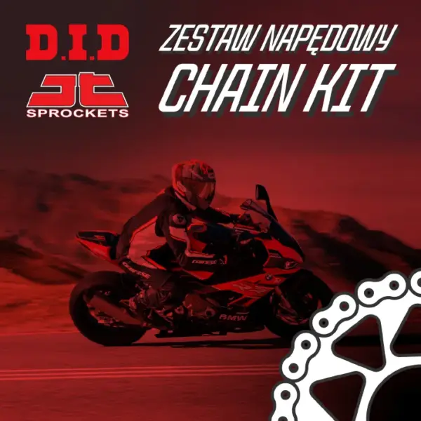 DID ZESTAW NAPĘDOWY KOMPLETNY TRIUMPH TIGER 1050 ’07-’14, TIGER 1050 SE ’09-’14 (18/44/530ZVMX2GG-114) (ZĘBATKI JT, PRZEDNIA Z GUMĄ, ŁAŃCUCH DID ZVMX2 ZŁOTY, ZAKUWKA) | emotoshop24