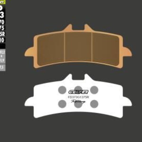 GALFER KLOCKI HAMULCOWE KH447 SPIEK METALICZNY (ZŁOTE) SINTER SPORT RACING, PRZÓD (BREMBO)