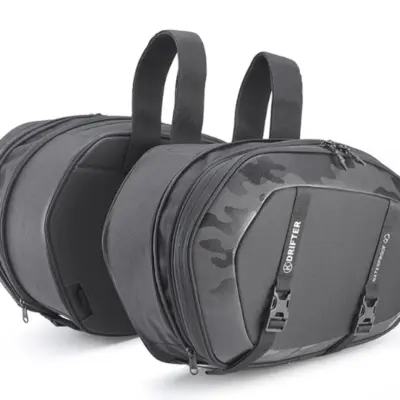 KAPPA TORBY (SAKWY) BOCZNE POSZERZANE UNIWERSALNE K'DRIFTER 40-52L (PARA) (WYS. 34CM X GŁ. 10-15CM X DŁ. 52CM) KOLOR SZARY