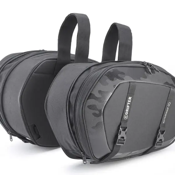 KAPPA TORBY (SAKWY) BOCZNE POSZERZANE UNIWERSALNE K’DRIFTER 40-52L (PARA) (WYS. 34CM X GŁ. 10-15CM X DŁ. 52CM) KOLOR SZARY | emotoshop24