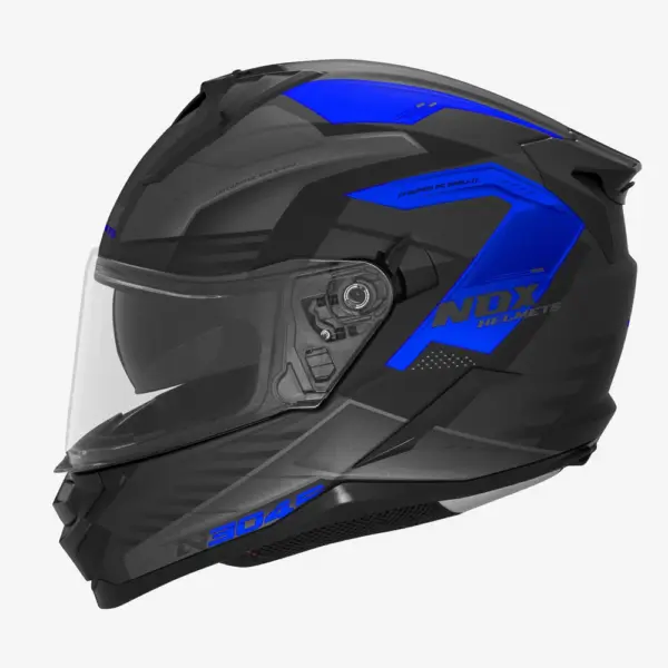 NOX PROMOCJA KASK INTEGRALNY (FULL FACE) Z BLENDĄ N304S CARVER KOLOR CZARNY/NIEBIESKI MAT ROZMIAR XXL | emotoshop24
