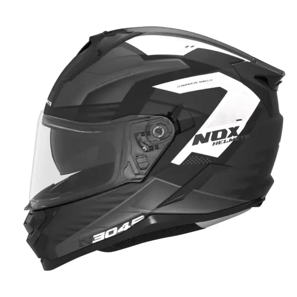 NOX PROMOCJA KASK INTEGRALNY (FULL FACE) Z BLENDĄ N304S CARVER KOLOR CZARNY/BIAŁY MAT ROZMIAR S | emotoshop24