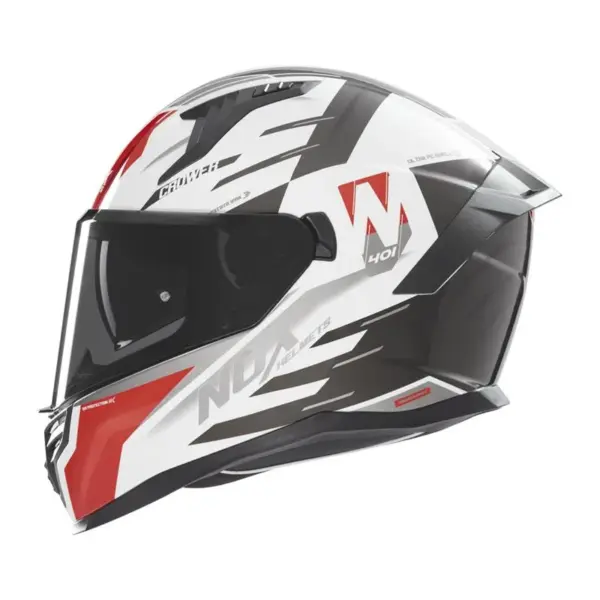 NOX PROMOCJA KASK INTEGRALNY (FULL FACE) Z BLENDĄ N401 CROWER KOLOR CZARNY/CZERWONY/BIAŁY ROZMIAR M | emotoshop24