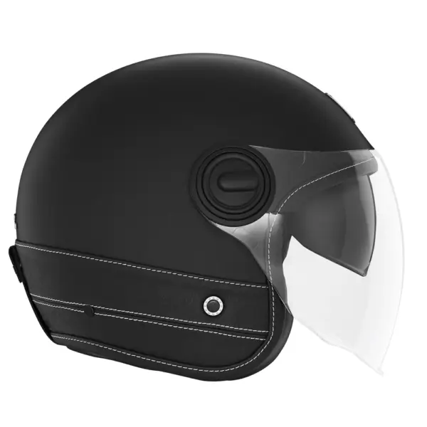 NOX PREMIUM KASK OTWARTY JET HERITAGE LEATHER KOLOR CZARNY MAT/CZARNY ROZMIAR S | emotoshop24