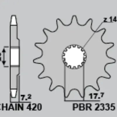 PBR ZĘBATKA TYLNA 4738 47 YAMAHA YZ 65 '18-'19 (JTR1798.47) (MADE IN ITALY)