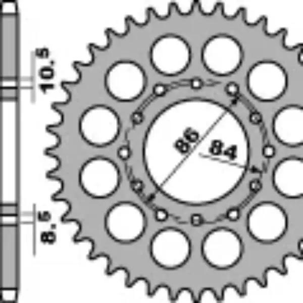 PBR ZĘBATKA TYLNA 814 44 C45 SUZUKI GSX 400 E 81-83 (ŁAŃC. 530) (MADE IN ITALY) | emotoshop24