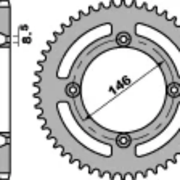 PBR ZĘBATKA TYLNA 822 50 C45 SUZUKI TS 125X 84-89 (ŁAŃC. 428) (JTR805.50) (MADE IN ITALY) | emotoshop24