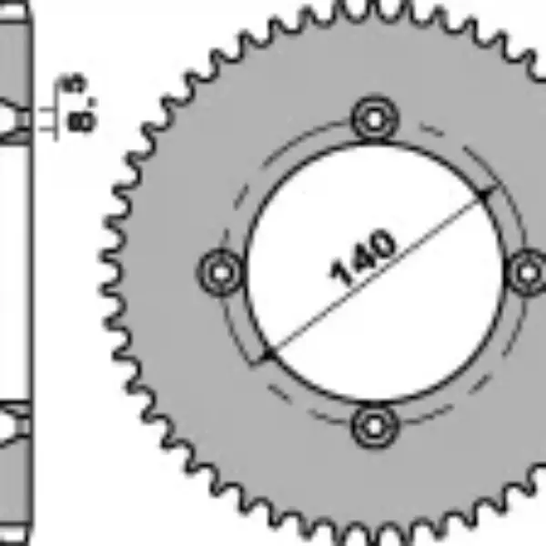 PBR WYPRZEDAZ ZĘBATKA TYLNA 831 46 C45 YAMAHA YZ 80 86-92 (JTR831.46) (ŁAŃC. 428) (MADE IN ITALY) | emotoshop24