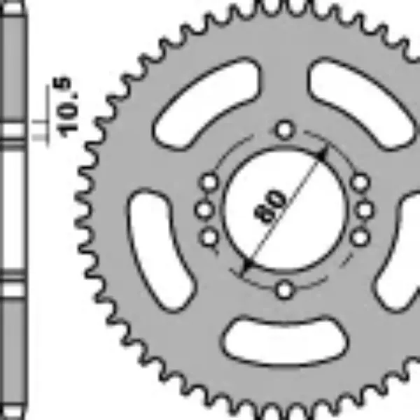PBR PROMOCJA ZĘBATKA TYLNA 843 52 C45 YAMAHA DT 80LC 85-96 (ŁAŃC. 428) (MADE IN ITALY) | emotoshop24