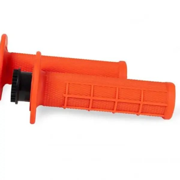 RACETECH (RTECH) MANETKI R20 LOCK-ON (22+25MM) KOLOR POMARAŃCZOWY NEON (HALF WAFFLE) + 8 ADAPTERÓW ROLGAZU | emotoshop24