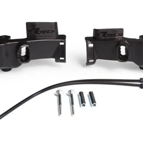 RACETECH (RTECH) ZESTAW MONTAŻOWY DO HANDBARÓW HP1/HP2/HP3 KOLOR CZARNY (Z OSŁONAMI POMP SPRZĘGŁA I HAMULCA BRAKTEC) | emotoshop24