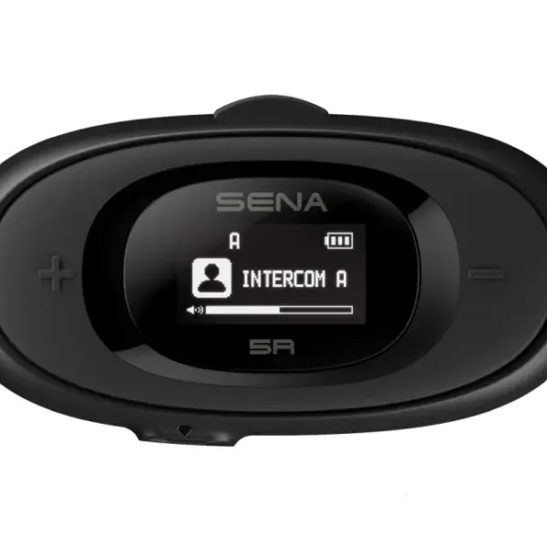 SENA INTERKOM MOTOCYKLOWY 5R BLUETOOTH 5.1 DO 700M Z WYŚWIETLACZEM LCD, GŁOŚNIKAMI HD SPEAKERS I UNIWERSALNYM ZESTAWEM MIKROFONÓW ( 1 ZESTAW ) (EL) | emotoshop24