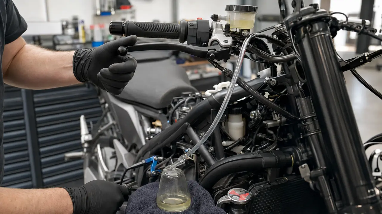 Sprzęgło hydrauliczne w motocyklu – płyn, odpowietrzanie i wycieki