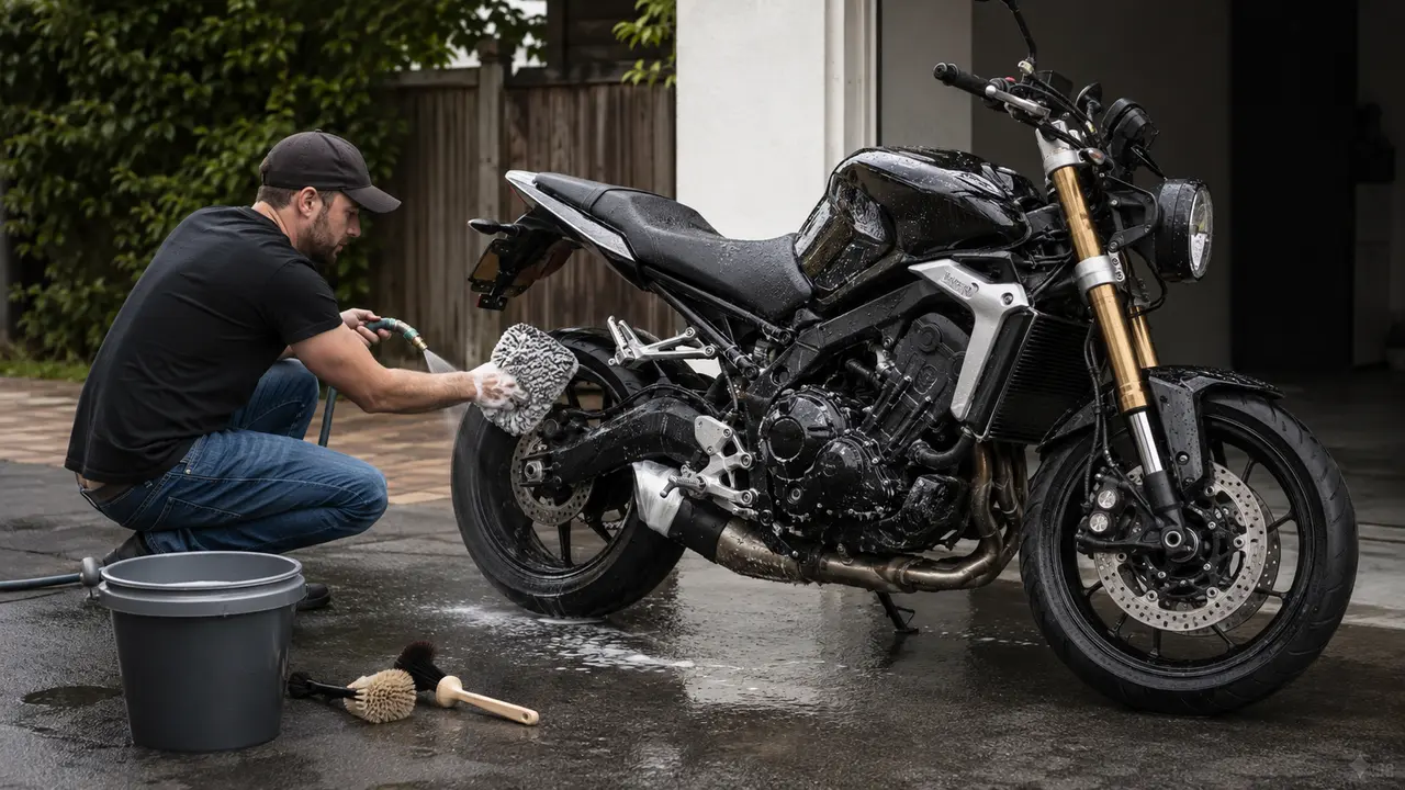Jak umyć motocykl bez szkody dla łożysk, napędu i elektryki?