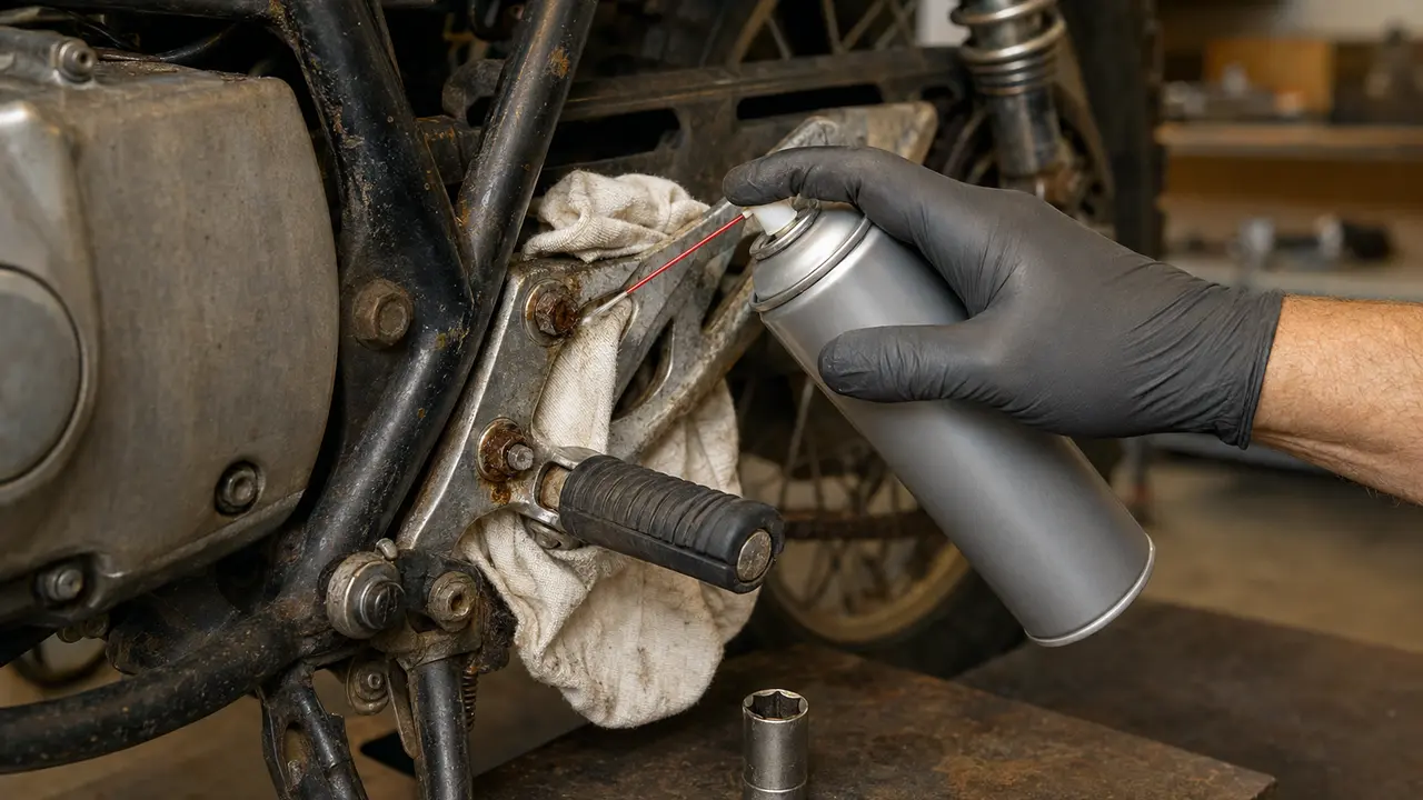 Zapieczone śruby w motocyklu – odrdzewiacz, penetrant i bezpieczne odkręcanie